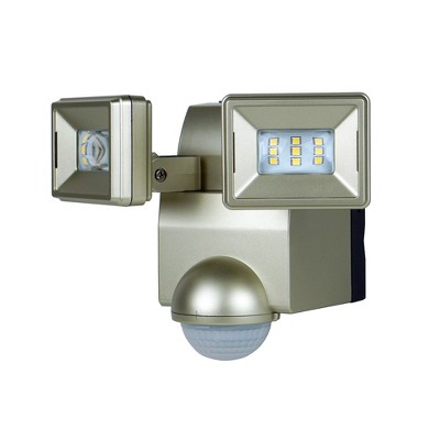 IQ America Motion Security Flood Light, Battery-Powered, 700 Lumen LED, Wall/Eave Mount for Shed, Storage, Attic, Garage, Grill Light, Champagne
