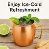 Modern Home Handmade 16oz Solid Copper Mule Mug – Barrel Shaped Mug with Brass Handle & Smooth Texture (Set of 2) - 3 of 4