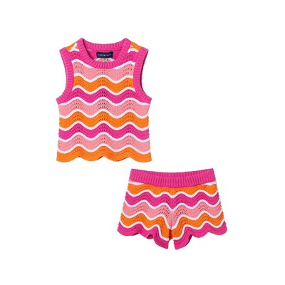 Andy & Evan  Toddler  Crochet Scallop Top & Shorts Set