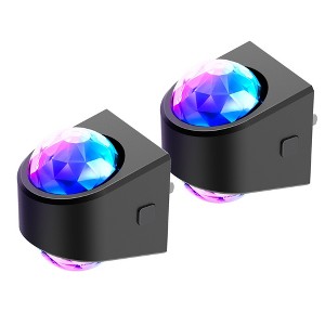 DORESshop 2-Pack 2W Plug-in Projection Night Lights, Diamond Lens, RGB Colors, Multi-Color Button Control, US Plug - 1 of 4