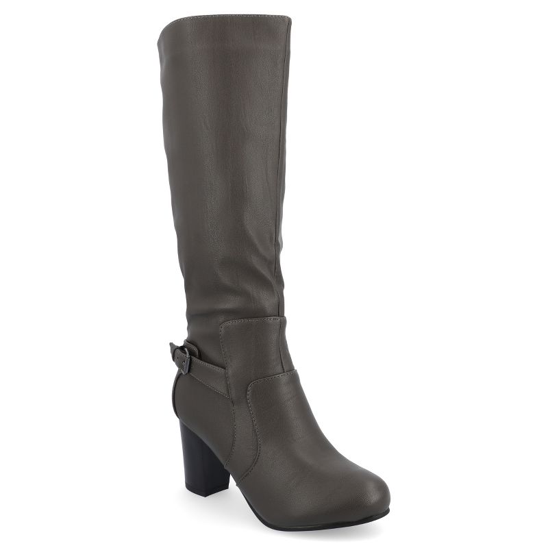 Journee Collection Womens Carver Stacked Heel Knee High Boots, 1 of 11
