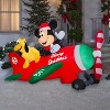 Gemmy Animated Airblown Inflatable Mickey and Pluto Clubhouse Airplane Scene w/LEDs Disney , 4.5 ft Tall - 2 of 4