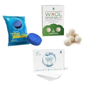 Pursonic Eco Home Essentials Bundle: Toilet Cleaner Tablets + Wool Dryer Balls + Eco Laundry Detergent Sheets - 1 of 4