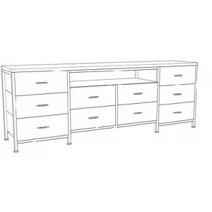 Tv Stand for Bedroom TV Entertainment Center with LED Lights & Power Outlets 10 Long Fabric Dresser for Bedroom, Hallway, Dresser Tv Stand - 1 of 1