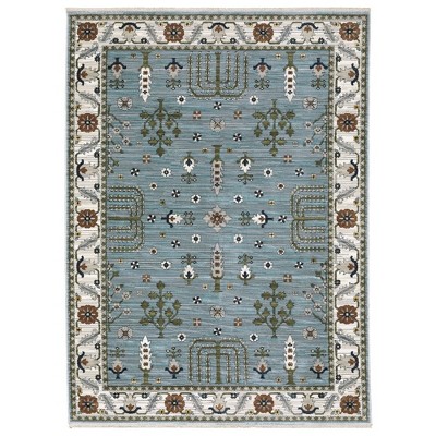 Oriental Weavers Keira KEI06 Pale Blue / Green Indoor Area Rug - 2'3" x 7'6"