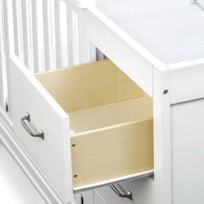 White 4-in-1 Convertible Mini Crib with Changer