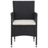VidaXLPatio Dining Chairs 2pcs Poly Rattan Black - 3 of 4