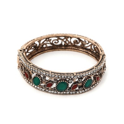 SOHI Women's Green Ethnic Bangle Bracelet