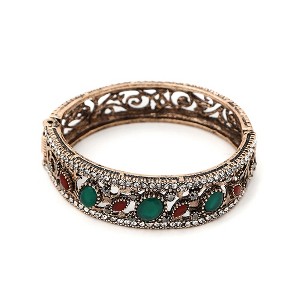 SOHI Women's Green Ethnic Bangle Bracelet - 1 of 3