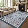 Coolmee Washable Area Rugs for Living Room Boho Non Slip Large Rug Floral Vintage Low Pile Rug for Living Room, Bedroom, Dining Room,Light Pink - 3 of 4