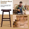FDW Bar Stool Wood Classic 24/30 Inch Saddle Seat Kitchen Bar Stool Set of 2 Bar Stool with Footrests Wooden Counter Height Stools for Home - 3 of 4