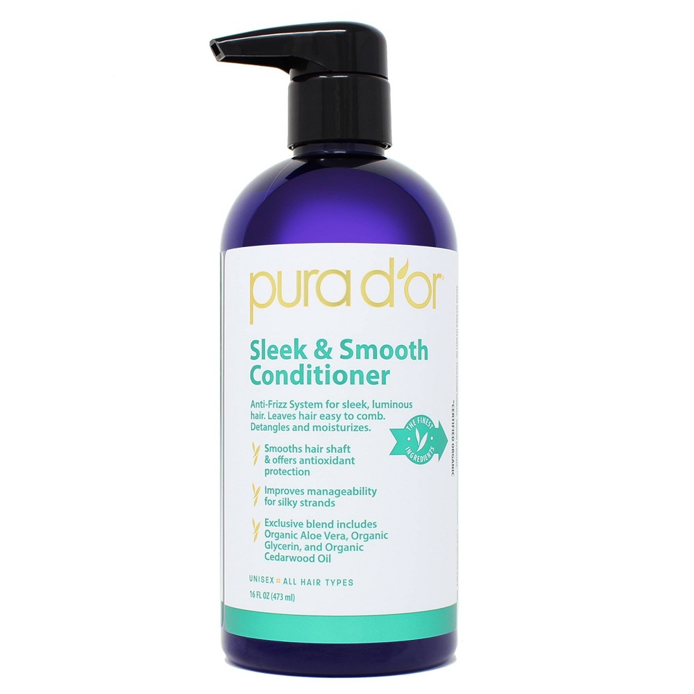 Photos - Hair Product Pura Dor Pura d'or Sleek & Smooth Conditioner - 16 fl oz 