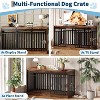 coucheta 55" Large Dog Crate Furniture - Heavy Duty Metal & Wood Dog Kennel with Sliding Door, Dog Cage Table with Bowls for Medium & Large Dogs - 3 of 4