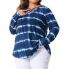 Agnes Orinda Women's Plus Size Tie Dye Criss Cross V Neck Casual Blouses - 2 of 4