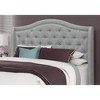 Monarch Specialties Bed, Queen Size, Bedroom, Upholstered, Grey Velvet, Chrome Trim, Traditional - 3 of 4