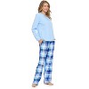 Casual Nights Women's Jersey Knit Long-Sleeve Top and Soft Flannel Bottom Pajama Set - 3 of 4