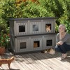 FONTOI Outdoor Cat House Cat Shelter Multi Feral Cats Home Pet House Indoor Outdoor Weatherproof Insulated Easy Assembly, 51.97"*26.42"*37.28" - 2 of 4