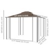 10' x 12' Patio Gazebo Outdoor Canopy Shelter with Double Tier Roof and Nettings for Garden Lawn Backyard Deck - 3 of 4