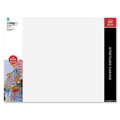 Kingart 18 x 24 4pc Stretched Canvas Value Pack