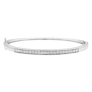 GILDED 1/10 ct t.w. Natural Diamond Bangle Bracelet in Sterling Silver - 1 of 4