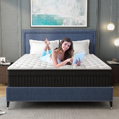 ELJGET Queen King Mattress, 12" Mixed Memory Foam Mattress, Bagged Spring, Medium Firm Feel and Motion Isolation