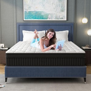 ELJGET Queen King Mattress, 12" Mixed Memory Foam Mattress, Bagged Spring, Medium Firm Feel and Motion Isolation - 1 of 4