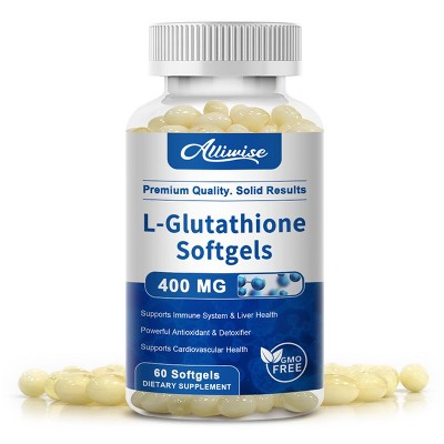 Alliwise L-Glutathione 400mg Softgels, Antioxidants & Immune Support, 60ct