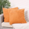 Unique Bargains Plush Faux Fur Throw Solid Striped Soft Sofa Living Room Pillow Covers 2 Pcs - 2 of 4