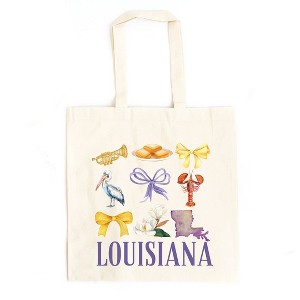 City Creek Prints Coquette Louisiana Chart Canvas Tote Bag - 15x16 - Natural - 1 of 2