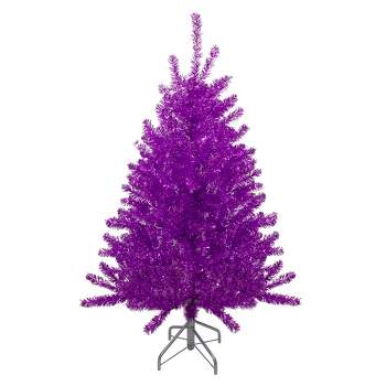 Northlight 4.5' Metallic Purple Tinsel Artificial Christmas Tree -  Unlit