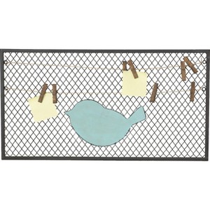 Transpac Metal 25 in. Multicolor Spring Bird Plaque with Clothesline - 1 of 2