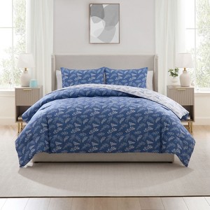 Nestl Modern Comforter Set, 3 Piece Botanical Bedding Set, Reversible Comforter Bed Set - 1 of 4