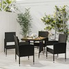 vidaXL Outdoor Dining Set Black PE Rattan, Steel, Solid Acacia Wood Medium - 2 of 4