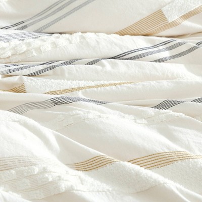 Gray and Yellow Cotton Queen Reversible Bed in a Bag Set
