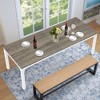 Lirago Brown 78" Rectangular Dining Table E1 Particle Board Metal Frame 27.5x78.7x29.5 6-8 Seater Kitchen Table - 2 of 4
