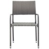 vidaXL Patio Dining Chairs 6 pcs Stackable Gray Poly Rattan - 3 of 4