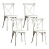 Modern Minimalist Dining Chairs Set Of 4, Resin Cross Back Chair With Curved Support Legs - 3 of 4