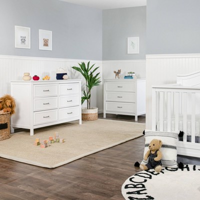White Pinewood 3-Drawer Nursery Dresser
