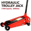 Syemin Lift Jacks Hydraulic trolley Low Profile and Steel Racing Floor Jack with Piston Quick Lift Pump, 3Ton Capacity, Red, 29.2"*16.34"*8.54" - 2 of 4