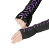 INSPIRE CHIC Women's Satin Lace Up Fingerless Elbow Length Punk Gloves 1 Pair - 4 of 4