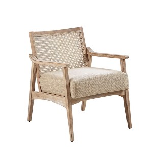 VYNXARIA Classic mid century styling Accent Chair£¬Solid wood frame, cane inset back - 1 of 4