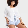 Women's Striped Cotton Pajama Shorts - Auden™ - 3 of 3
