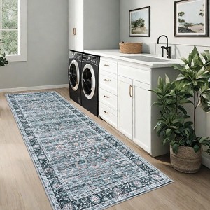 Vintage Style Area Rugs - Non-Slip Reversible Machine Washable Rug, Soft Boho Rug for Living Room Bedroom - 1 of 4