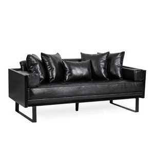 NicBex 72.25 Inch PU Leather Loveseat Sofa Couch with Metal Legs and Pillows for Living Room,Apartment,Office - 1 of 4