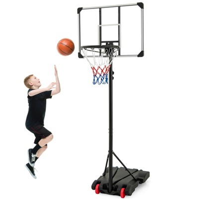 Costway 5.9-6.9 FT Portable Outdoor Basketball Hoop System w/ Shatterproof Backboard