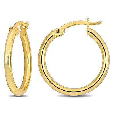 EVERLY JEWELRY | Yellow Plated Silver 20x2mm Round Hoop Earrings