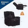 Manual Corduroy Recliner Chair, Handle-Controlled, Pillow Top Arms & Thick Padding, Side Pocket, 400Lbs Weight Capacity - 3 of 4