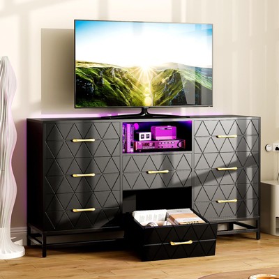 Whizmax 8 Dresser for Bedroom, 59" TV Dresser Wooden Large Long Dresser, Modern Chest of Drawers Storage Organizer for Closet, Living Room