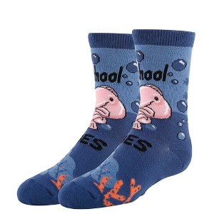 Oooh Yeah! Kid's Novelty Crew Socks (Morning Blob Vibes) - 1 of 4