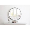Elegant Lighting Metal frame Round Mirror with decorative hook 24 inch Black finish - 3 of 4